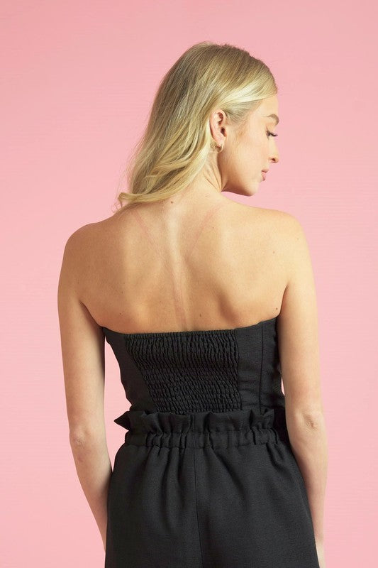 Bow Detail Tube Top - Black