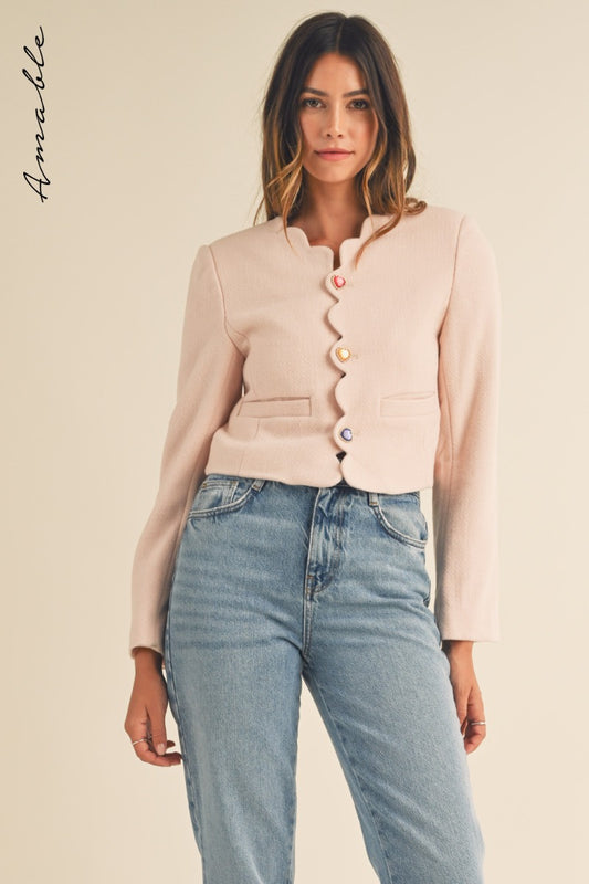 Blush Scalloped Jacket