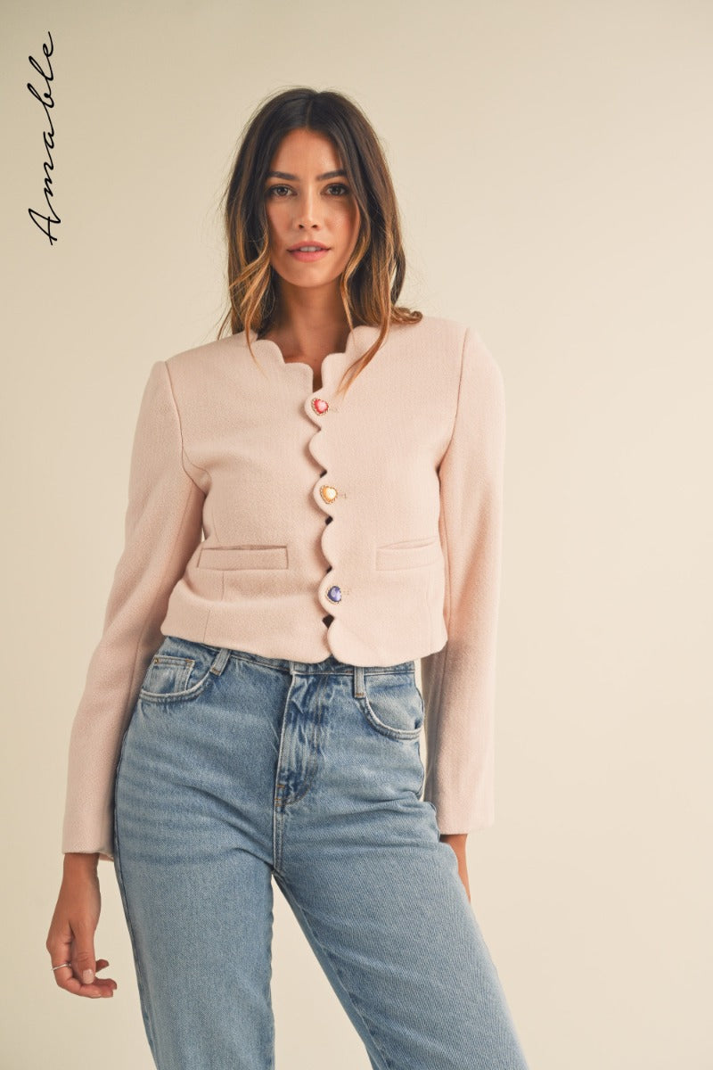 Blush Scalloped Jacket