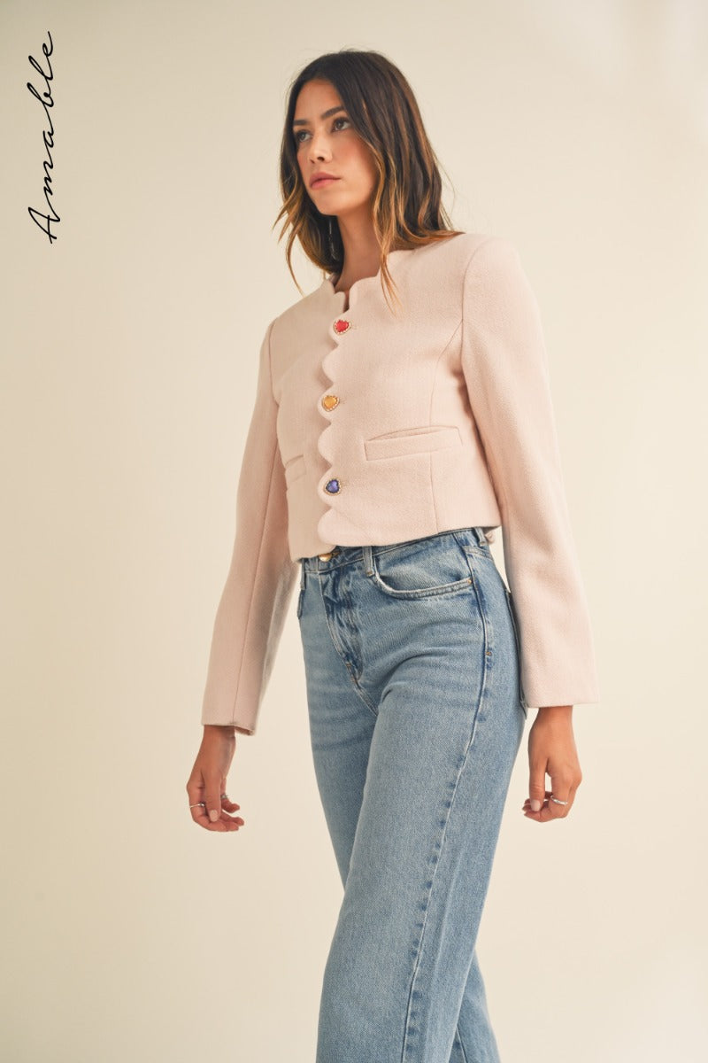 Blush Scalloped Jacket