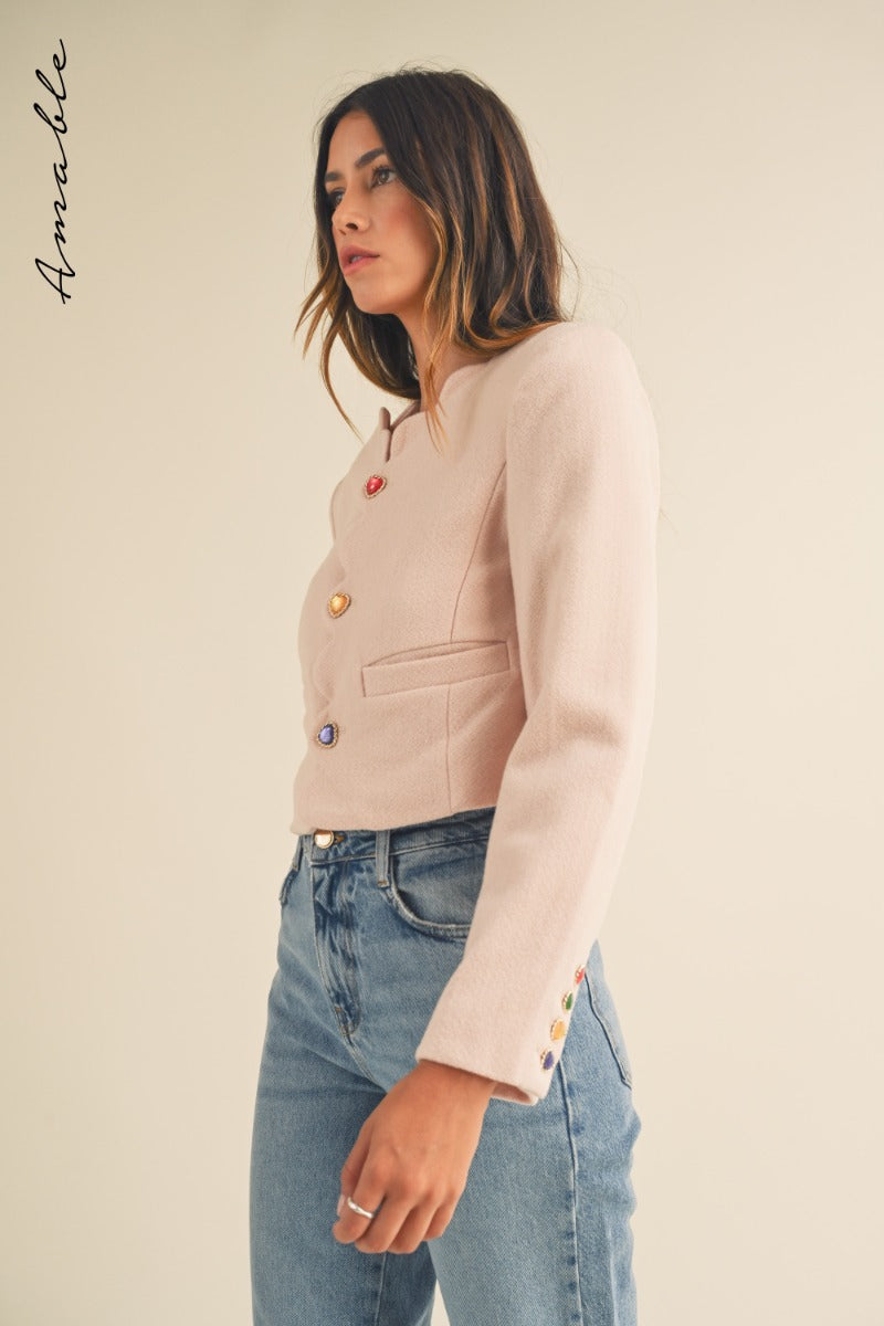 Blush Scalloped Jacket