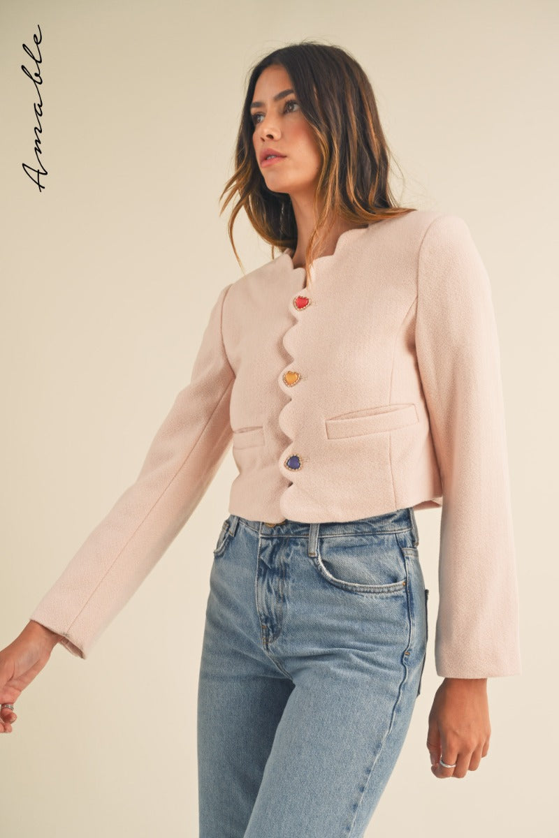 Blush Scalloped Jacket